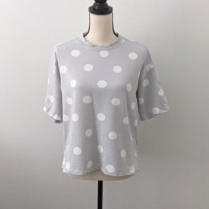 rachel zoe polka dot top sz L